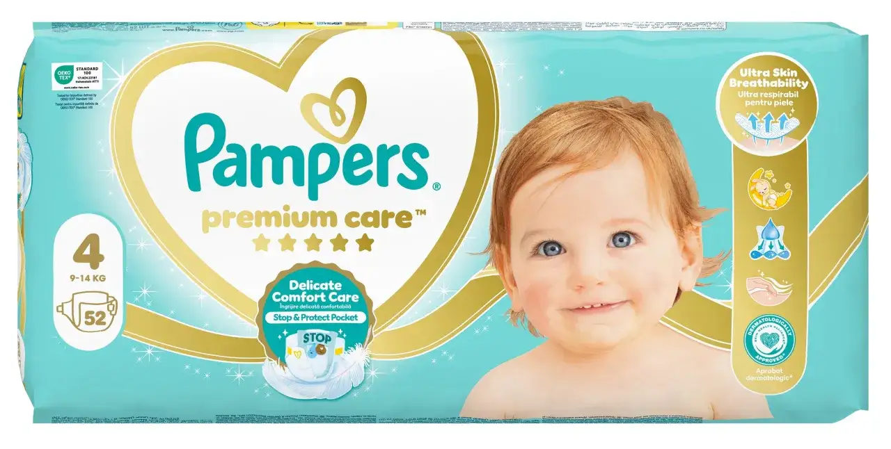 Pieluszki Pampers 4 i 4 plus obok siebie