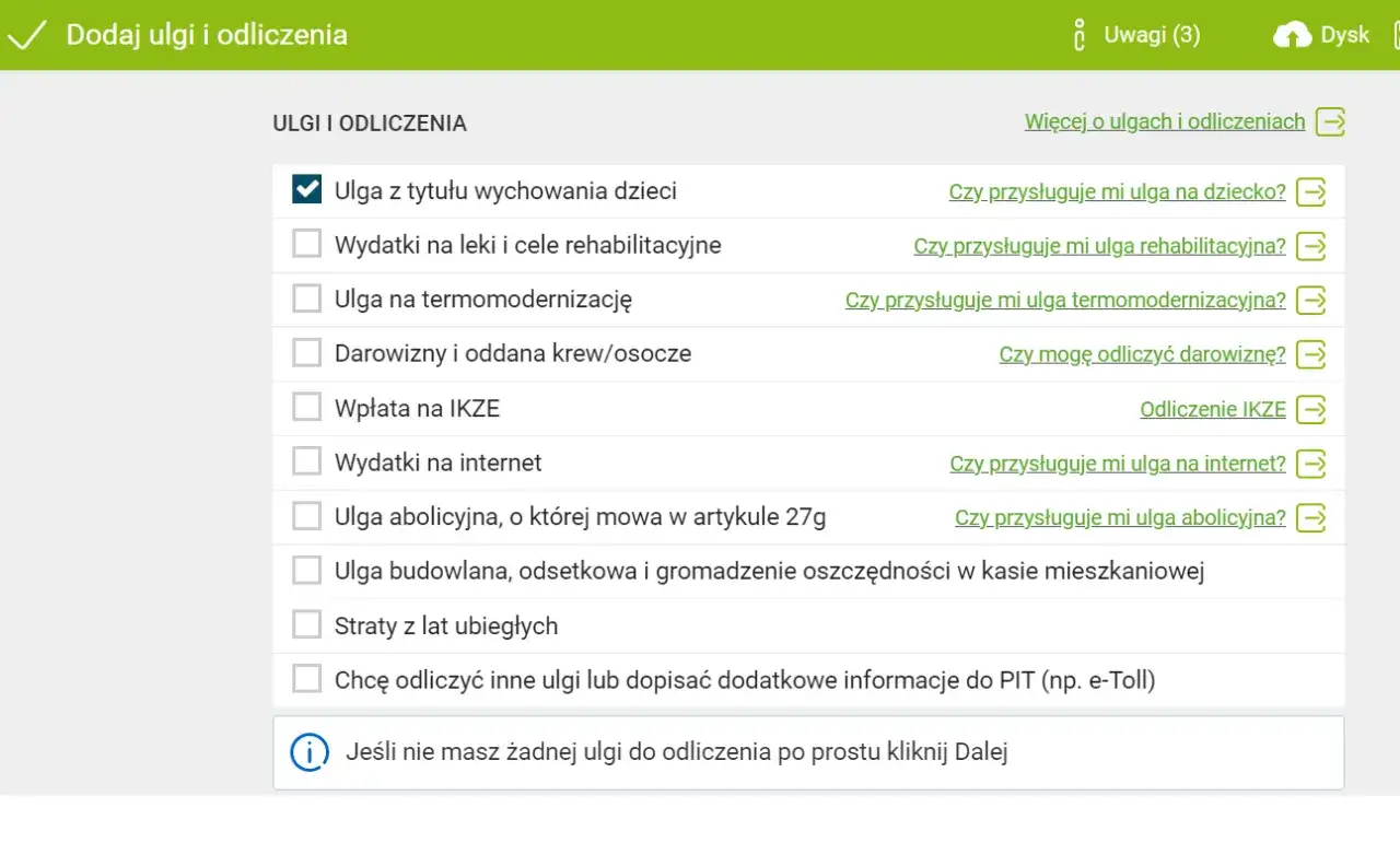 Dokumenty PIT, rozliczenie ulgi na dziecko, warunki ulgi