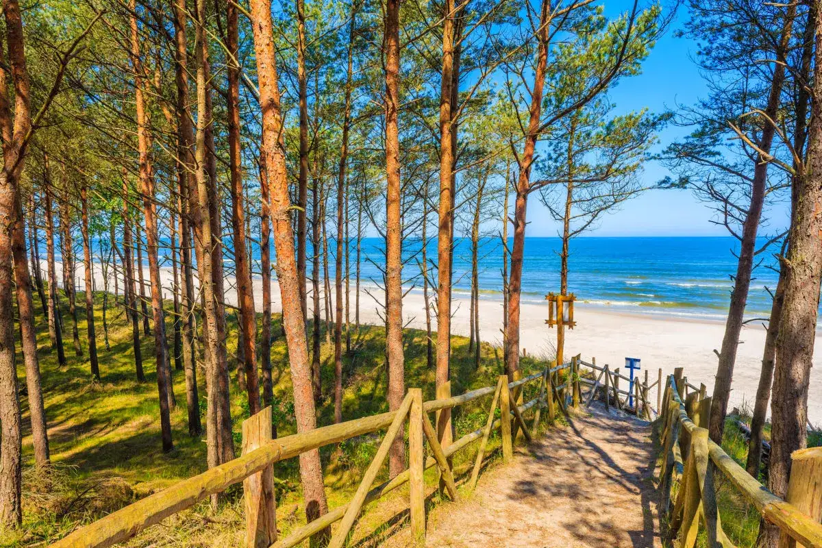 Spokojna plaża Bałtyk bez tłumów